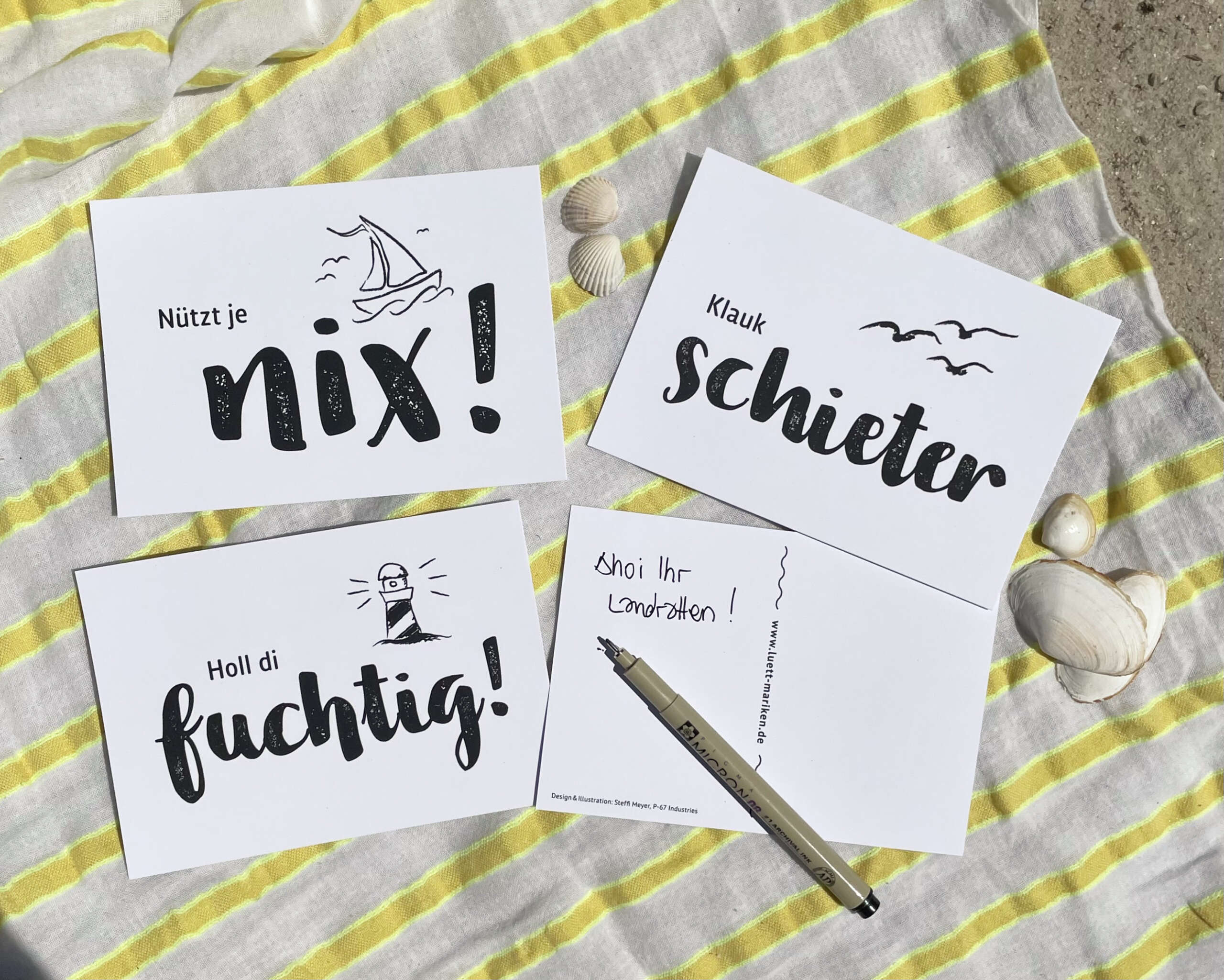 Plattdeutsches Postkarten-Set für Lütt-Mariken