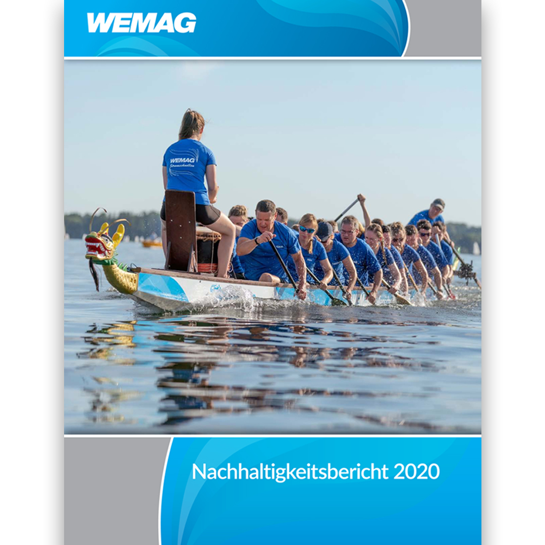 Titellayout des Nachhaltigkeitsberichts 2020 der WEMAG AG