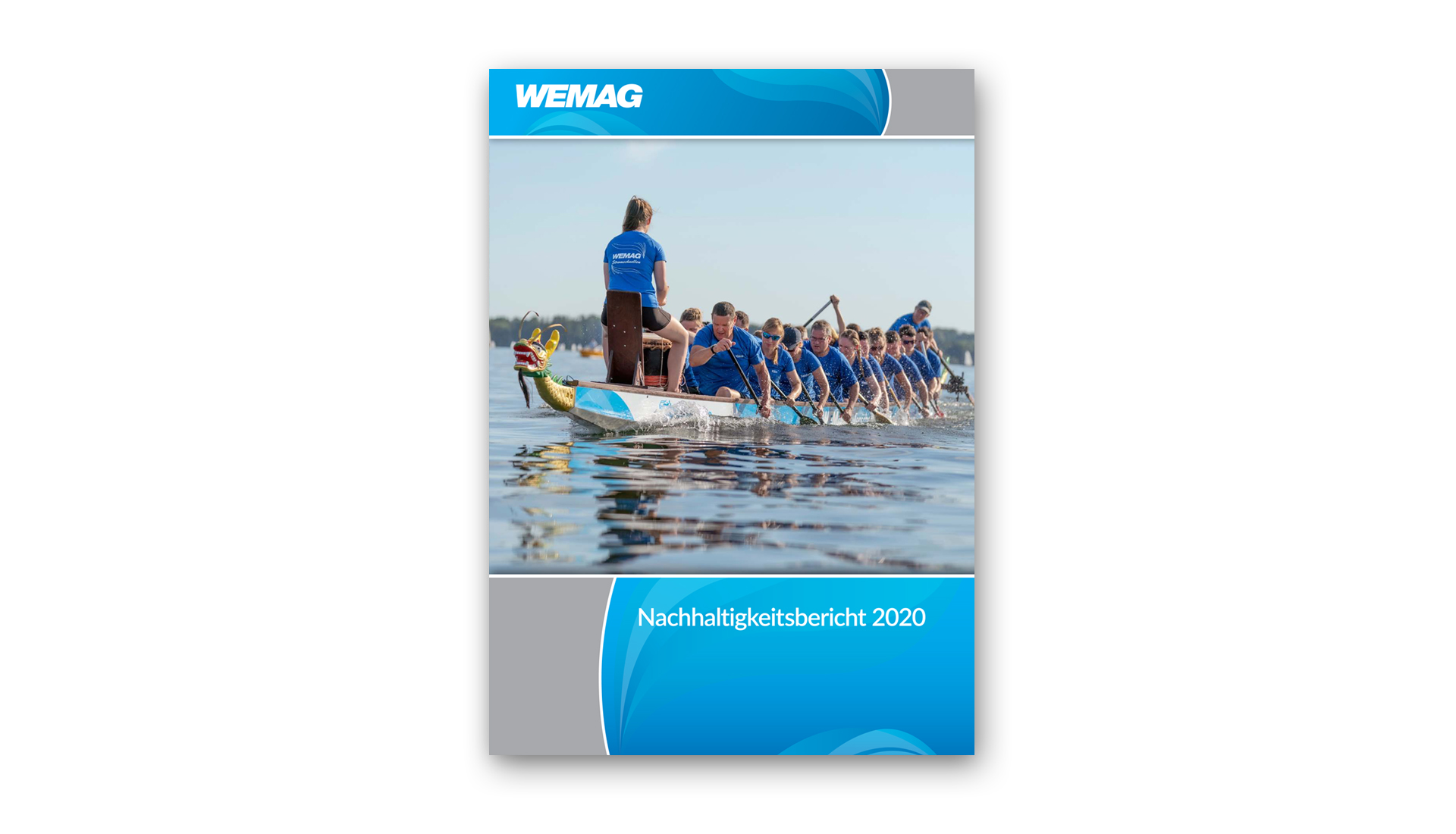 Design des Titels des Nachhaltigkeitsberichts 2020 der WEMAG AG