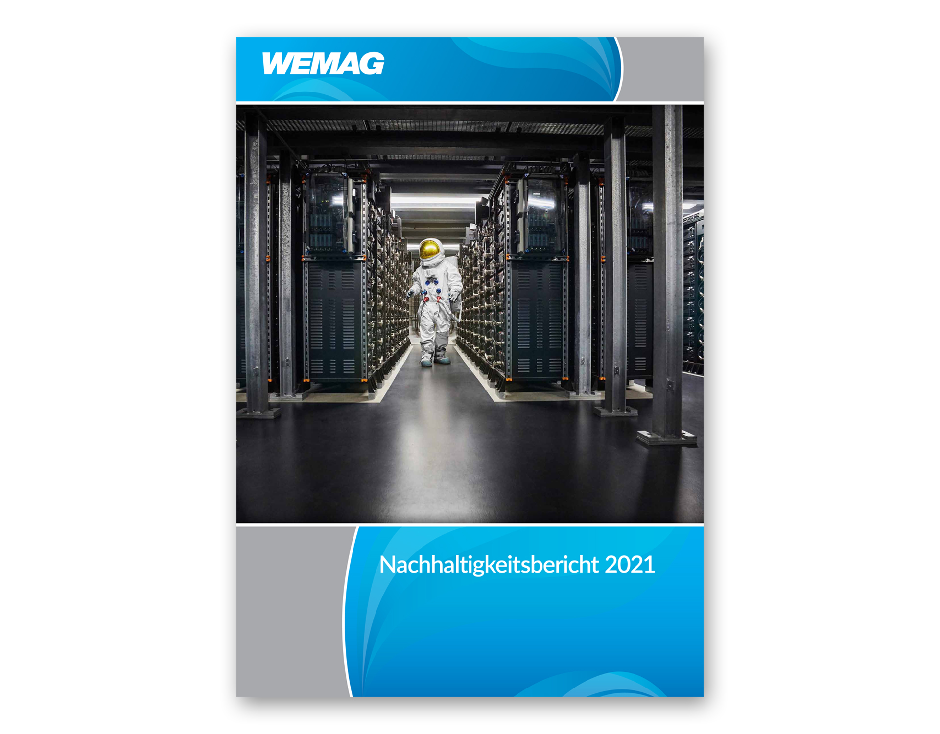 Titellayout des Nachhaltigkeitsberichts 2021 der WEMAG AG